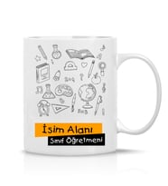 Sınıf Öğretmeni Kupa Bardak Kişiye Özel İsimli Hediyelik Çay Kahve Kupa Bardak-K5020