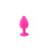 Elmas Taşlı Silikon Kaplı anl tıkac S Küçük Boy 7 cm Pembe