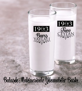 Kutulu Kişiye Özel Kartallı Taraftar İkili Rakı Bardağı Kadeh Set