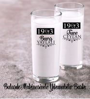 Kutulu Kişiye Özel Kartallı Taraftar İkili Rakı Bardağı Kadeh Set