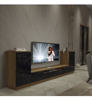 Decoraktiv Trio On2S Mdf Tv Ünitesi Tv Sehpası - Pera Siyah Mermer (Pera-Siyah Mermer)