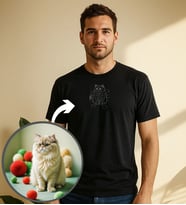BK Gift Kişiye Özel Evcil Hayvan Line Art Tasarımlı Erkek Tişört, Sevgiliye Hediye, Arkadaşa Hediye, Trend T-Shirt (Siyah)