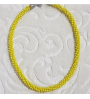 El İşi Örme Sarı Kristal Bileklik