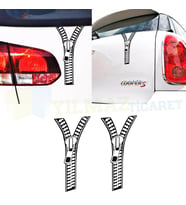 Fermuar Oto Motosiklet Sticker Kask Araç Araba Yapıştırma 2 Adet