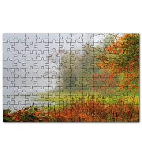 Cakapuzzle Sisli Ormanda Sonbahar Renkleri ve Göl Puzzle Yapboz MDF (Ahşap) (120 Parça)