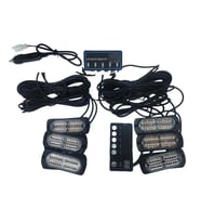 17 fonksiyonlu çakar lamba 12-30v 24 led 6 adet sarı*sarı set / LAPA549-1