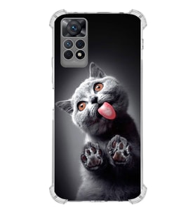 PrintiFy Xiaomi Redmi Note 12 Pro Uyumlu Kedi 2 Baskılı Şeffaf Köşe Korumalı Antişok Kılıf