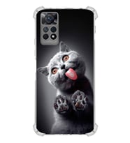 PrintiFy Xiaomi Redmi Note 12 Pro Uyumlu Kedi 2 Baskılı Şeffaf Köşe Korumalı Antişok Kılıf