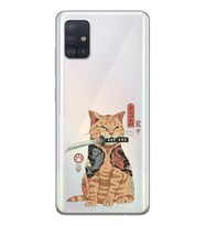 Samsung Galaxy A71 Uyumlu Catana Kedi Tasarımlı Şeffaf Telefon Kılıfı