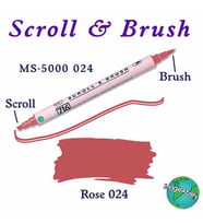 Zig Scroll & Brush Çift Çizgi ve Fırça Uçlu Kaligrafi ve Gölgeleme Kalemi 024 Rose 