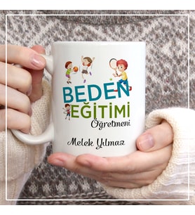 Kişiye Özel Beden Eğitimi Öğretmeni Kupa Bardak Fotoğraf Baskılı