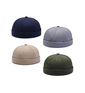 4 Lü Set %100 Pamuk Cap Ayarlanabilir Docker Şapka Yazlık Takke Şapka Retro Şapka Takke Şapka