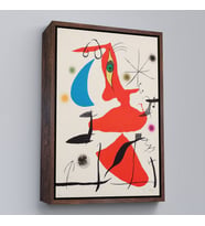 Çerçeveli Joan Miro - Sürreal Soyut Tablo (Siyah)