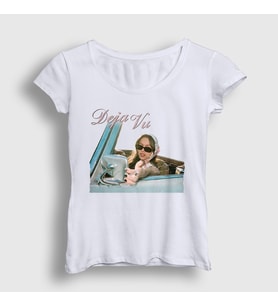 Presmono Kadın Beyaz Deja Vu Olivia Rodrigo T-Shirt 553218tt