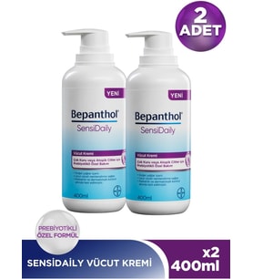 Bepanthol SensiDaily Yoğun Nemlendirici Vücut Bakım Kremi 400 ml 2'li Paket Atopik Ciltler İçin