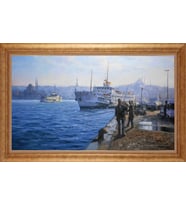 EV İŞYERİ OFİS İÇİN ALTIN ÇERÇEVELİ PASPARTULU TABLO VB851