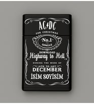 ACDC Desenli Metal Tabaka – Kişiye Özel İsimli Hediyelik