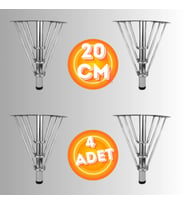 20 CM METAL 3 TELLİ KOLTUK AYAĞI MOBİLYA AYAĞI ÜNİTE AYAĞI KONSOL AYAĞI PUF BERJER AYAĞI (4 ADET)