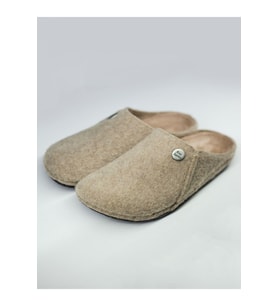 Roy Jones Unisex Bej İtalyan Keçe Terlik 6800