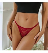 Fantazi Kırmızı Dantelli Kadın String - Tanga