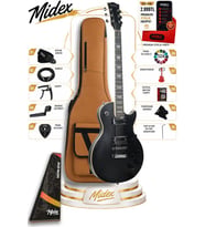 Midex GRX-200MBK Profesyonel Les Paul Kasa HH Elektro Gitar Seti Mat Siyah