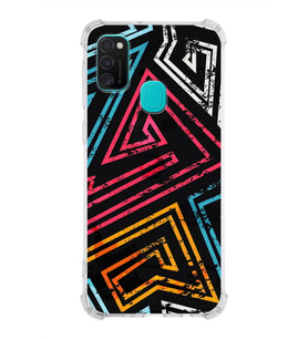 Samsung Galaxy M30s  Köşe Korumalı Antişok Kapak Eskitme Tasarımlı Şeffaf Silikon Kılıf