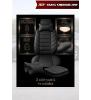 jeep grand cherokee 2009 Koltuk ve Kılıf uyumlu Lüks Siyah Minder Yastık 2 Minder 2 Yastık