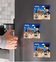 Ankara Tasarımlı 3'lü Ahşap Magnet