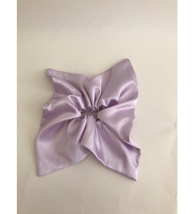 Lila Saten Kare Scrunchie Saç Tokası