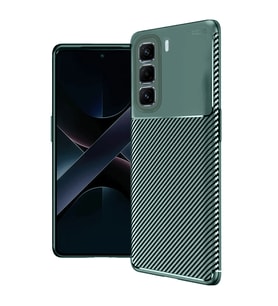İnfinix Hot 50 4g Kılıf Auto Focus Karbon Kapak - Koyu Yeşil