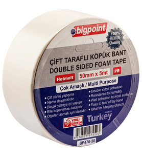 Bigpoint Çift Taraflı Köpük Bant 50mmx5m