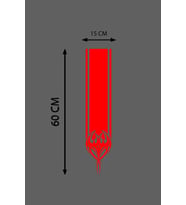 Oto Kaput Şerit Sticker Kılçık Tasarımlı Kırmızı 15*60 Cm