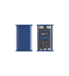 12000 mAh 22.5W Hızlı Şarj Powerbank Dijital Göstergeli Taşınabilir Şeffaf Şarj Cihazı (Mavi)