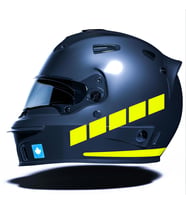Şerit Tasarımlı Floresan Sarı Motosiklet Kask Sticker Çınar Extreme