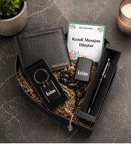 Kişiye Özel Premium Kalp Kutu Aksesuar Erkek Cüzdan Cakmak Metal Lüx Anahtarlık Tesbih Touch pen Kalem Erkek Hediye Set