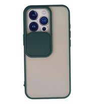 Durukar® iPhone 13 Pro Kılıf Palm Buzlu Kamera Sürgülü Silikon - Yeşil
