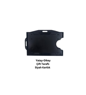 Siyah Yatay Dikey Çift Taraflı Kart Koruyucu