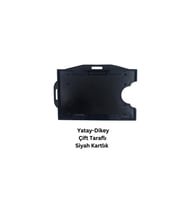 Siyah Yatay Dikey Çift Taraflı Kart Koruyucu