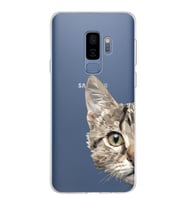 Samsung Galaxy S9 Plus Kapak Catface Tasarımlı Şeffaf Silikon Kılıf