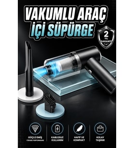 Araç İçi Süpürge Vakumlu Şarjlı Süpürge Filtreli