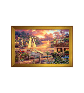 Manzara Temalı Kanvas Tablo 50 x 70 cm Gold Çerçeve