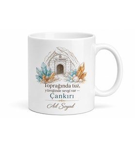 Çankırı Tuz Temalı Kişiye Özel Memleket Kupa Bardak Hediye