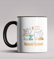 Kişiye Özel Matematik Öğretmeni Tasarımlı Siyah Renk Kupa 10 (Siyah)