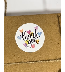 Thank You Yazılı Yuvarlak Yapışkanlı Etiket 4x4 cm 106 Adet