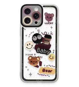 iPhone 14 Pro Kılıf Sweet Desenli Silikon Kapak - Sarı
