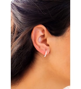 Dorika Model Halka Gümüş Küpe 14-mm 201020852 (Gümüş)
