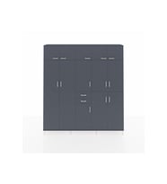 Arges Gardrop 10 Raflı 2 Çekmeceli 3 Askılı 220x30x243 Antrasit-Antrasit