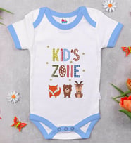 BK Kids Kid's Zone Tasarımlı Mavi Bebek Body Zıbın-1