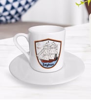 BK Gift Kişiye Özel İsimli Gemi Tasarımlı Türk Kahvesi Fincanı-3