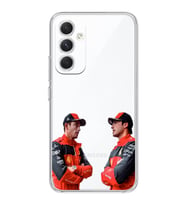 Samsung Galaxy A54 Uyumlu Carlos Sainz ve Charles Leclerc Formula 1 Desenli Şeffaf Kılıfı